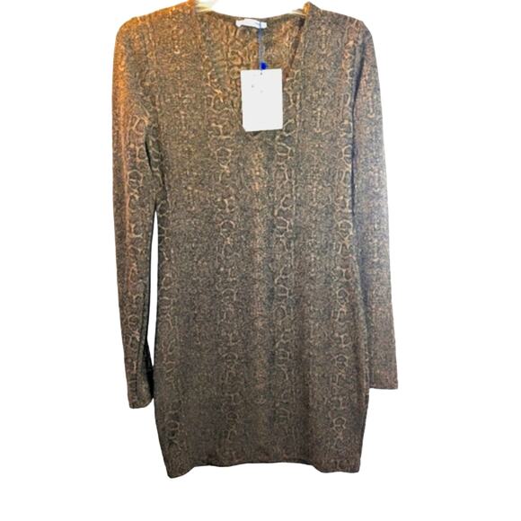 ZARA Trafaluc Snake Skin Print Bodycon Dress - Picture 2 of 5